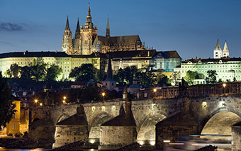 Празький Град вночі, Чехія